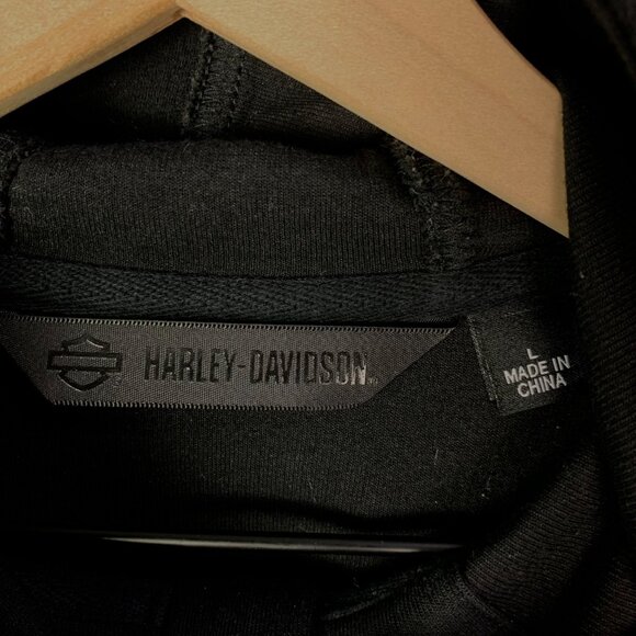 Harley Davidson Jacket Hoodie Women's Large Full Zip Puff Imprinted Sweatshirt - Picture 8 of 9